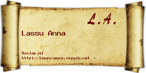 Lassu Anna névjegykártya